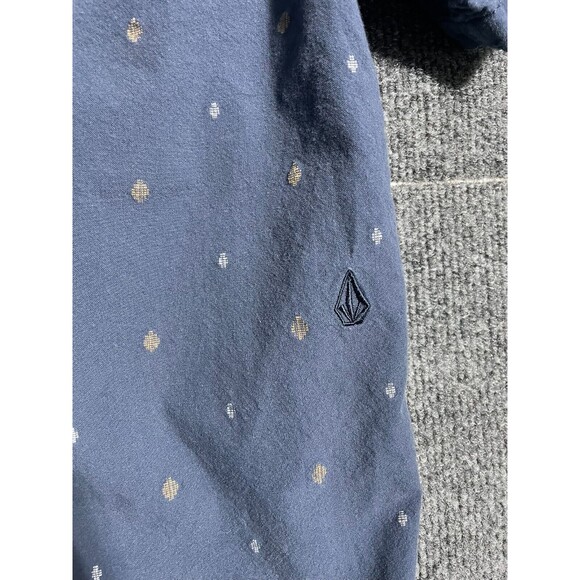 Volcom Shirt Button Down Men's Large Blue Short Sleeve - Picture 10 of 11